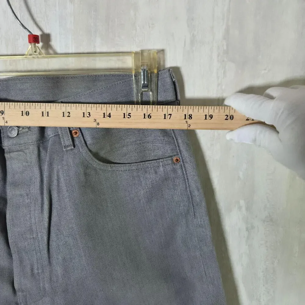 Levis 501 Jeans Mens 36x36 Gray Denim Straight Regular Fit Button Fly Classic
